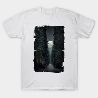 Moonshine Alley - Moody Night Scene with Trees T-Shirt